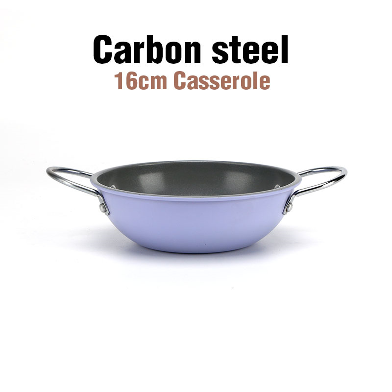 I-Carbon Steel Wok Pan Gxuma I-Pan ye-Fry Round Flat Botto02