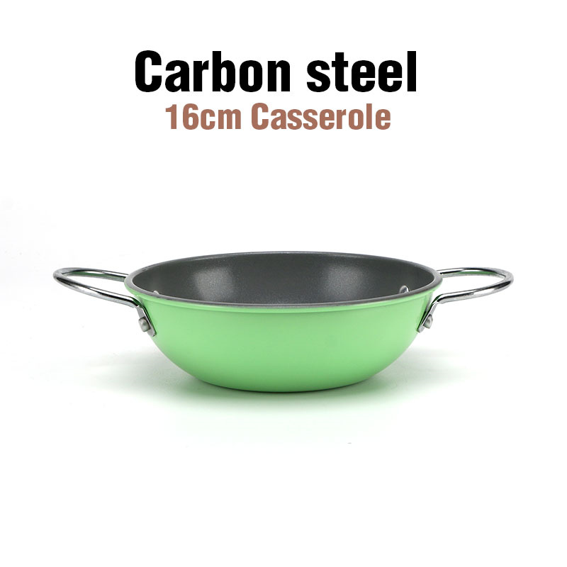 Carbon Steel Wok Pan Fry Pan Round Flat Botto05